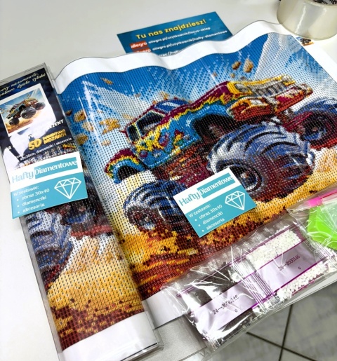 Haft Diamentowy Auto Samochód MonsterTruck Mozaika Diamond Paiting Zestaw