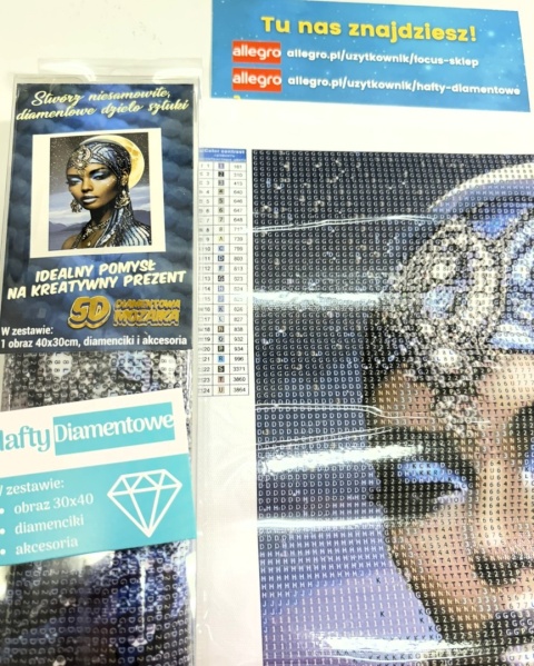 Haft Diamentowy Diamond Painting Mozaika Kobieta Egipt Bogini Fantasy