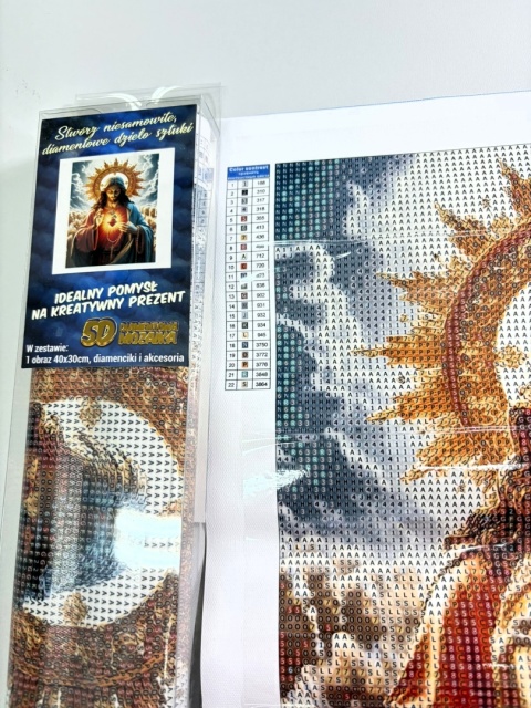 Haft Diamentowy Diamond Painting Mozaika Serce Jezusa Niebo Religia