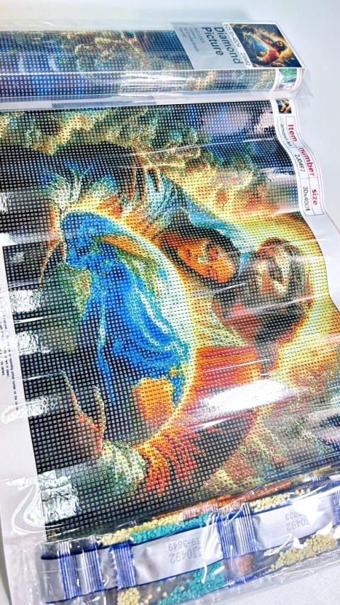 Haft Diamentowy Jezus Maryja Świat Diamond Painting Mozaika Zestaw Religia
