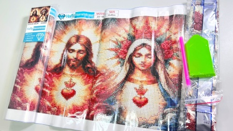 Haft Diamentowy Maryja Jezus Matka Boska Rodzina Święta Diamond Painting Mozaika Zestaw