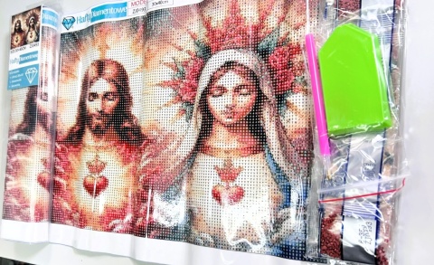 Haft Diamentowy Maryja Jezus Matka Boska Rodzina Święta Diamond Painting Mozaika Zestaw