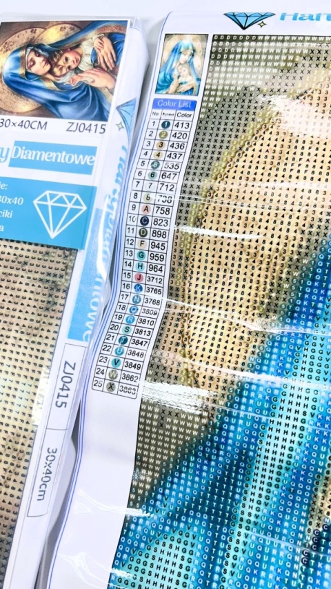 Haft Diamentowy Maryja Matka Boska z dzieciątkiem Mozaika Diamond Paiting
