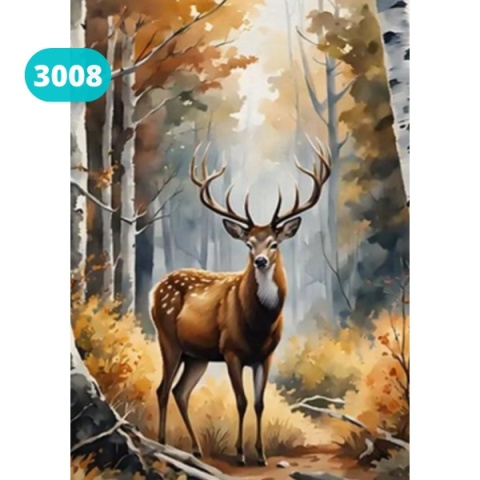 Haft Diamentowy Mozaika Diamentowa Malowanie Diamentami Jeleń Las Krajobraz