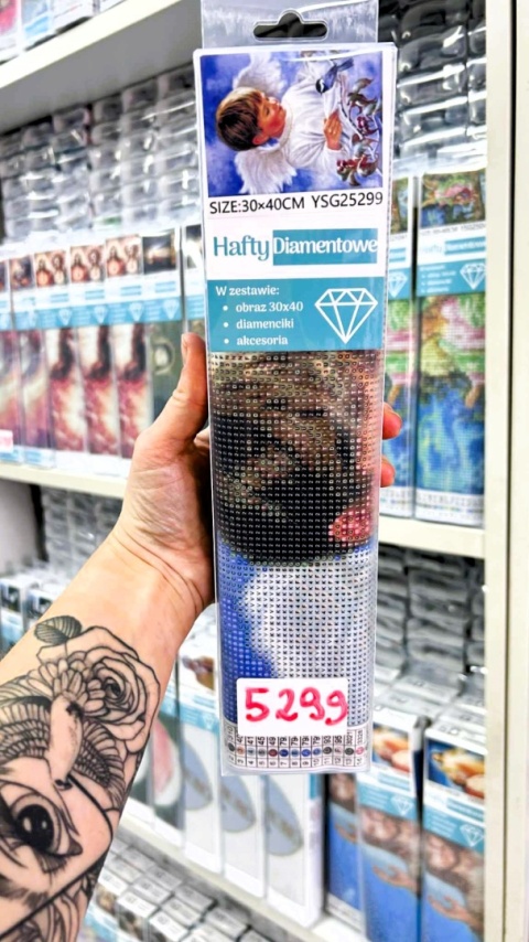 Haft Diamentowy Mozaika Diamond Painting Dla Chłopca Komunia Chrzest Anioł