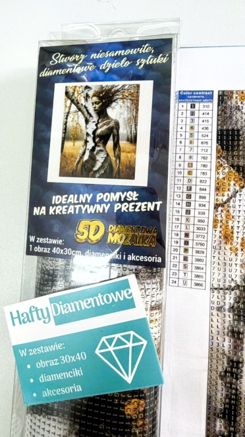 Haft Diamentowy Mozaika Diamond Painting Drzewo Krajobraz Las Kobieta