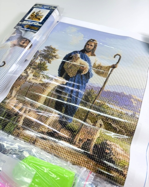 Haft Diamentowy Mozaika Diamond Painting Jezus Z Owieczką Baranki