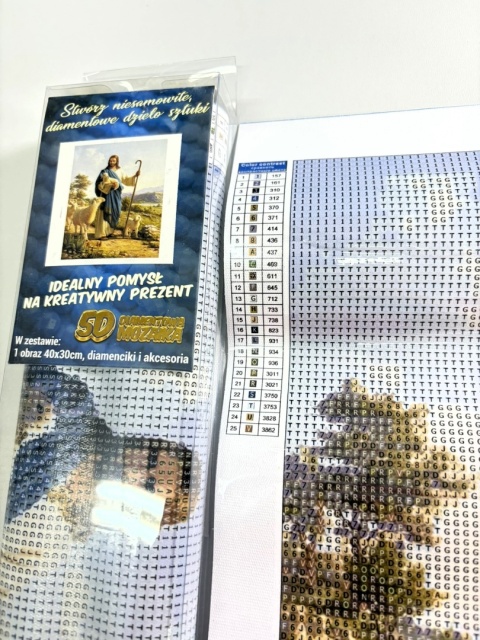 Haft Diamentowy Mozaika Diamond Painting Jezus Z Owieczką Baranki