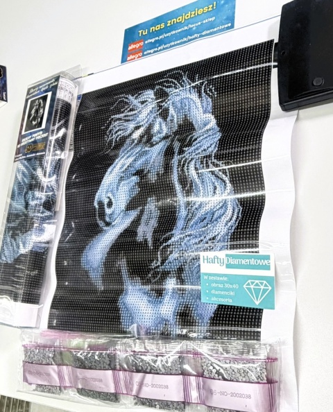 Haft Diamentowy Mozaika Diamond Painting Koń Konie Zwierzęta Czarny