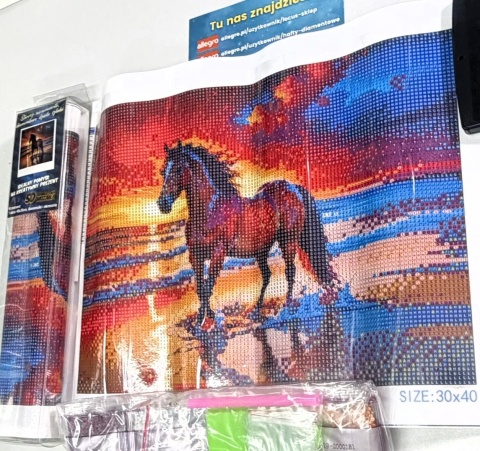 Haft Diamentowy Mozaika Diamond Painting Koń Konie Zwierzęta