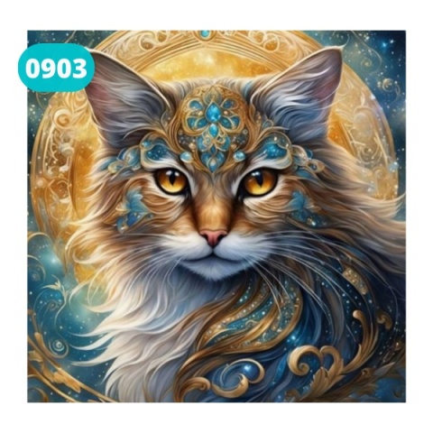 Haft Diamentowy Mozaika Diamond Painting Kot Kotek Kwiaty Dla Dzieci