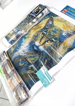 Haft Diamentowy Mozaika Diamond Painting Kot Kotek Kwiaty Dla Dzieci