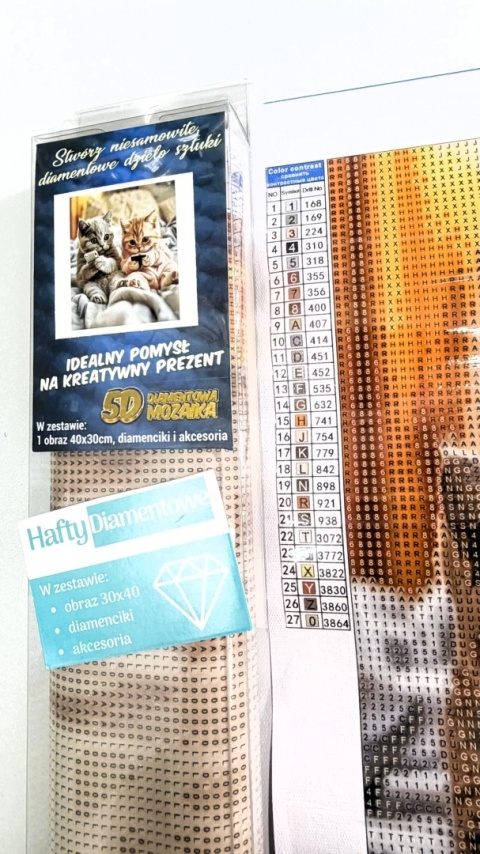 Haft Diamentowy Mozaika Diamond Painting Kotki Kot Grają Na Telefonie