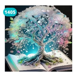 Haft Diamentowy Mozaika Diamond Painting Książka Drzewo Czytanie
