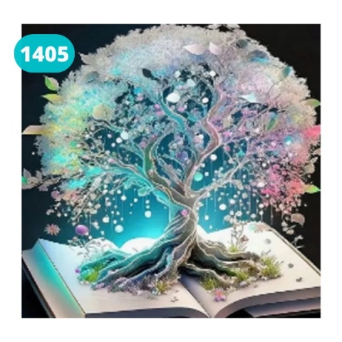 Haft Diamentowy Mozaika Diamond Painting Książka Drzewo Czytanie