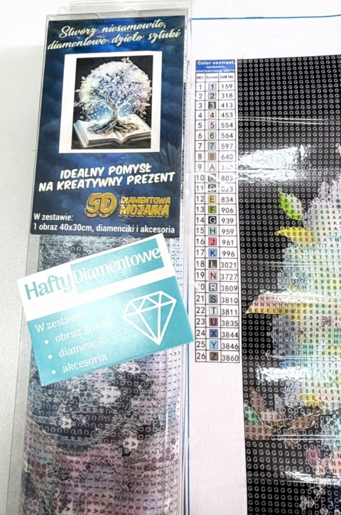 Haft Diamentowy Mozaika Diamond Painting Książka Drzewo Czytanie