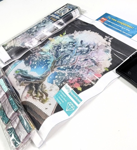 Haft Diamentowy Mozaika Diamond Painting Książka Drzewo Czytanie