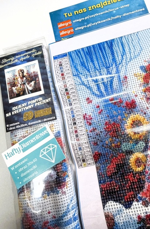 Haft Diamentowy Mozaika Diamond Painting Kwiaty Kobieta Krajobraz Słoneczniki