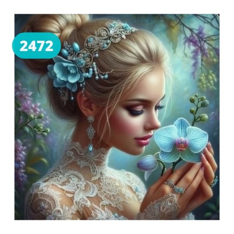 Haft Diamentowy Mozaika Diamond Painting Kwiaty Kobieta Księżniczka