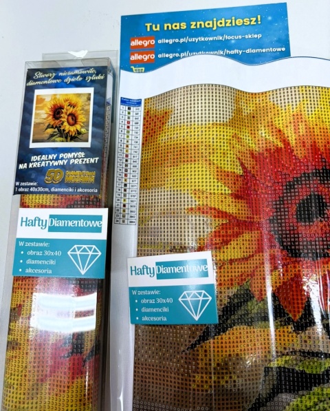 Haft Diamentowy Mozaika Diamond Painting Kwiaty Słoneczniki