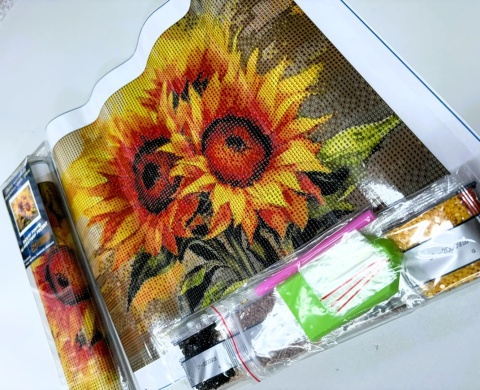 Haft Diamentowy Mozaika Diamond Painting Kwiaty Słoneczniki