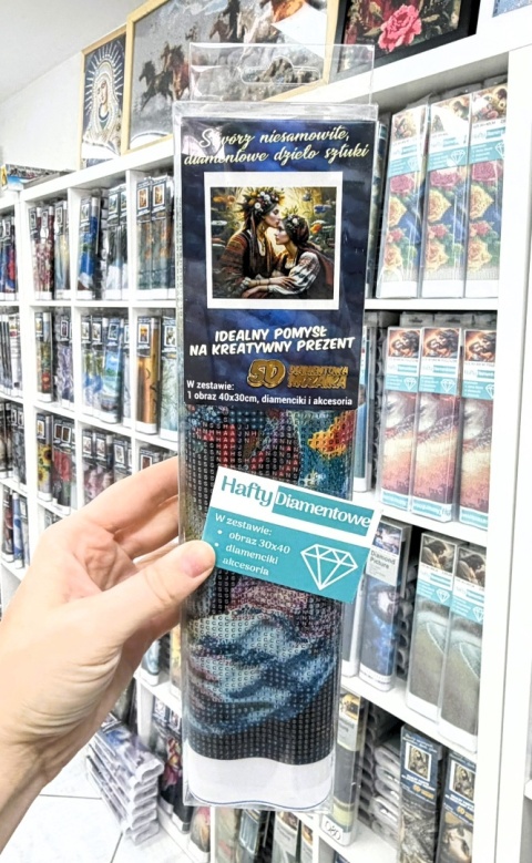 Haft Diamentowy Mozaika Diamond Painting Kwiaty Słowianki Kobieta