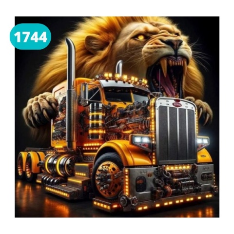 Haft Diamentowy Mozaika Diamond Painting Lew Ciężarówka Auto Samochód