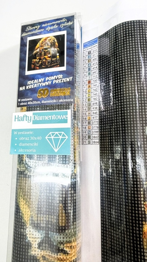 Haft Diamentowy Mozaika Diamond Painting Lew Ciężarówka Auto Samochód