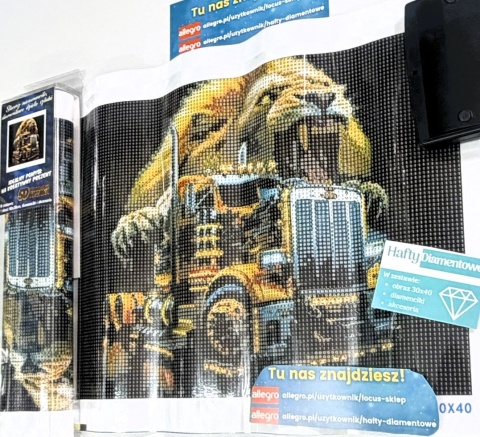 Haft Diamentowy Mozaika Diamond Painting Lew Ciężarówka Auto Samochód