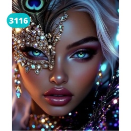 Haft Diamentowy Mozaika Diamond Painting Malowanie Diamentami Karnawał Kobieta w Masce