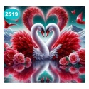 Haft Diamentowy Mozaika Diamond Painting Malowanie Diamentami Łabędzie Kwiaty Miłość