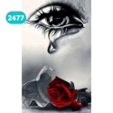 Haft Diamentowy Mozaika Diamond Painting Malowanie Diamentami Oko Łza Róża Kwiat