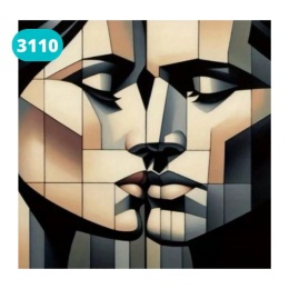 Haft Diamentowy Mozaika Diamond Painting Malowanie Diamentami Para Kobieta Pocałunek Kubistyczne