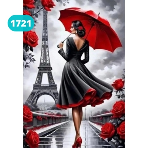 Haft Diamentowy Mozaika Diamond Painting Malowanie Diamentami Paryż Francja Wieża Eiffla Krajobraz