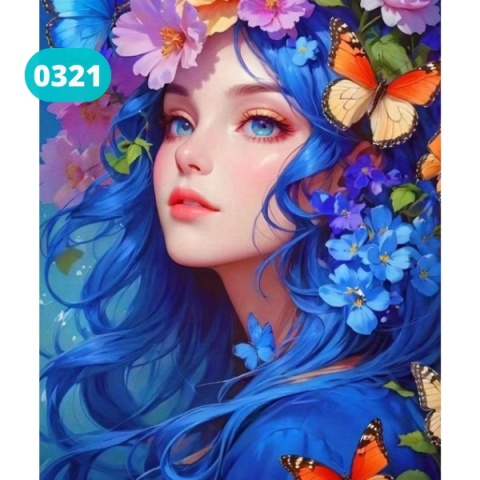 Haft Diamentowy Mozaika Diamond Painting Mozaika Motyle Kwiaty Kobieta