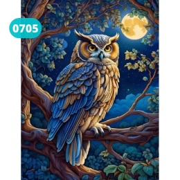 Haft Diamentowy Mozaika Diamond Painting Mozaika Sowa Pełnia Księżyc Noc
