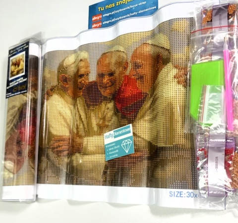 Haft Diamentowy Mozaika Diamond Painting Papież Franciszek Jan Paweł Leon