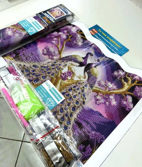 Haft Diamentowy Mozaika Diamond Painting Paw Pawie Zwierzęta