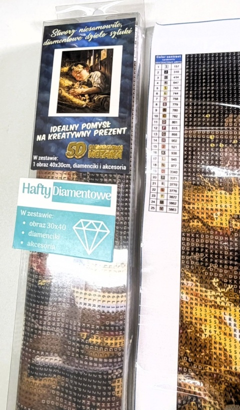 Haft Diamentowy Mozaika Diamond Painting Wieś Farma Słoma Chłopiec