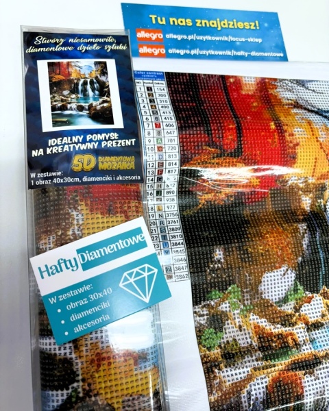 Haft Diamentowy Mozaika Diamond Painting Wodospad Krajobraz