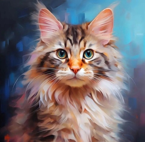 Haft Diamentowy Mozaika Diamond Painting Kot Kotek Kwiaty Dla Dzieci