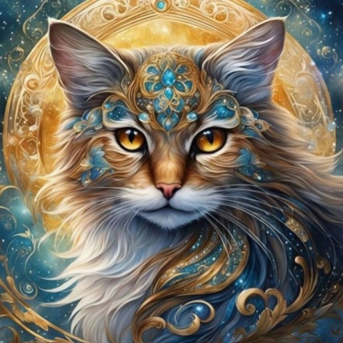 Haft Diamentowy Mozaika Diamond Painting Kot Kotek Kwiaty Dla Dzieci