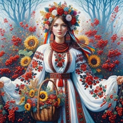 Haft Diamentowy Mozaika Diamond Painting Kwiaty Kobieta Krajobraz Słoneczniki