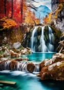 Haft Diamentowy Mozaika Diamond Painting Wodospad Krajobraz