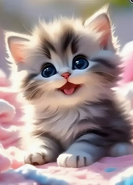 Haft Diamentowy Mozaika Diamond Painting Kotek Kotki Zwierzęta