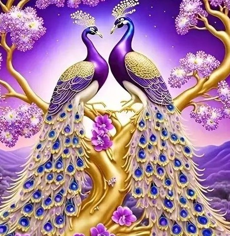 Haft Diamentowy Mozaika Diamond Painting Paw Pawie Zwierzęta