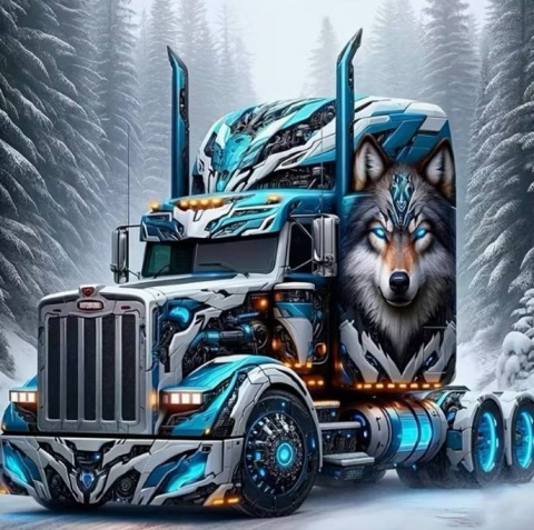 Haft Diamentowy Mozaika Diamond Painting Ciężarówka Auto Samochód