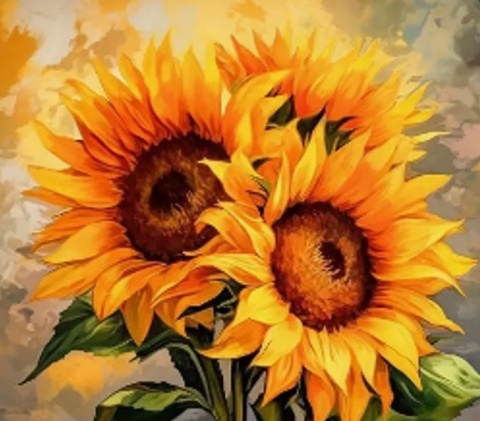 Haft Diamentowy Mozaika Diamond Painting Kwiaty Słoneczniki