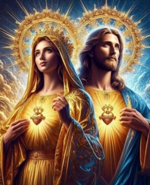 Haft Diamentowy Mozaika Diamond Painting Jezus Maryja Religia