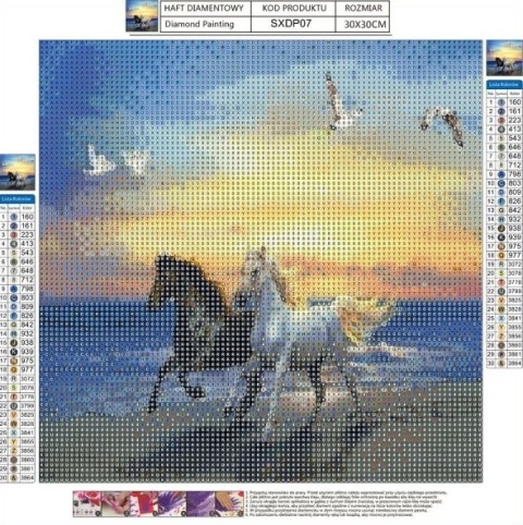 Haft Diamentowy Mozaika Diamond Painting Konie W Galopie Koń